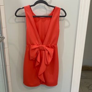 Bow back knee length dress